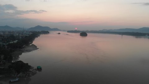 Brahmaputra River with Sun Rising