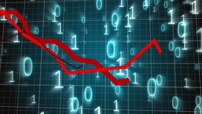 Animation of financial data processing and statistics recording with binary coding and three red lines over grid in the background. Global business and finances concept digitally generated image. - Powered by Shutterstock - Get 15% off with code: PIKWIZARD15