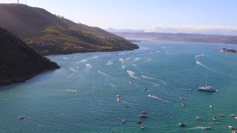 Early morning boat traffic on the picturesque Knysna Lagoon