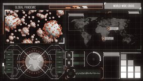 Animation of data processing and statistics recording on digital interface background. Global Coronavirus Covid 19 pandemic concept digitally generated image. - Powered by Shutterstock - Get 15% off with code: PIKWIZARD15