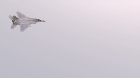4K Realistic flying fighter jet animation with shaking camera effect 