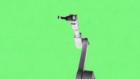 Animation of robots arm with question mark over rotating green bright vibrant stripes moving in hypnotic motion in seamless loop. Repetition abstract and colour concept digitally generated image. - Powered by Shutterstock - Get 15% off with code: PIKWIZARD15