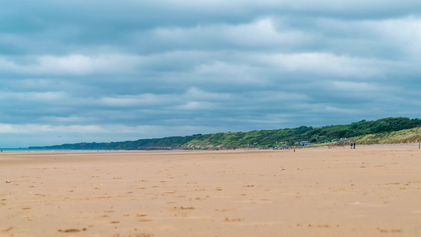 4k timelapse of Omaha Beach,one of the five Landing beaches in the Normandy landings on 6 June 1944, during World War II. Omaha is located on the coast of Normandy, France
