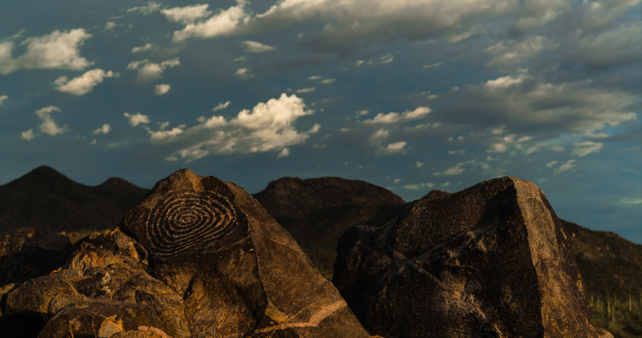 Petroglyph panel at Signal Hill in Saguaro National Park