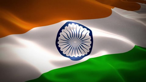 Waving Indian Flag. Flying India Flag.