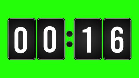 Special 1 Minute Clock Timer Green Screen 4K Animation in Modern Style.  60 seconds countdown on green screen background 