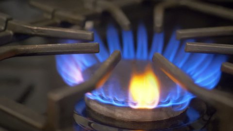 Gas-Ring Stove With Blue Flame in Slow Motion 180fps