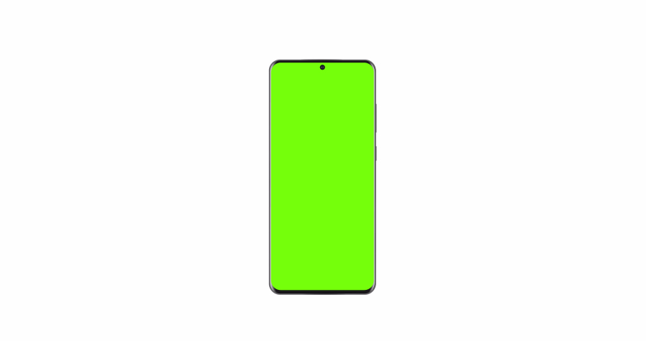Smartphone with blank green sliding app screens isolated on white background. Animation for showcasing mobile web-site design of more projects Royalty-Free Stock Footage #1057177420