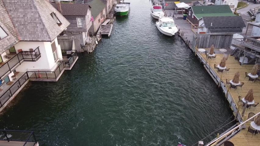 Historic Fish Town in Leland Michigan on the coast of Lake Michigan