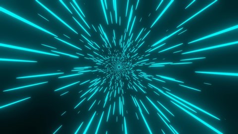 Blue Circular tunnel. Abstract radial lines. Motion effect. Star Background. 4k footage.