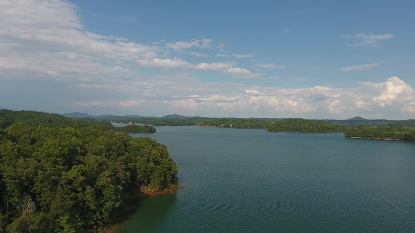 aerial flying over lake keowee upstate Stock Footage Video (100% ...