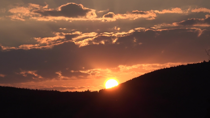 Sunset Timelapse, Dramatic Sundown Landscape, Sunrise in Mountains View Nature | Shutterstock HD Video #1057209217