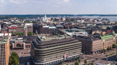 Aerial view shot of Helsinki, Finland