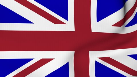 United Kingdom waving flag. UK British National closeup. 3D gradient background animation. 4K and HD resolution  