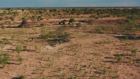Aerial drone  South Sudan Drought of Ethiopia  village rural community