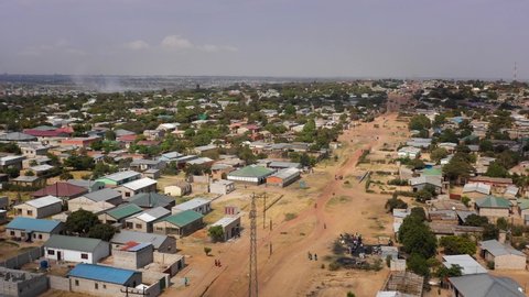 City aerial view of Lusaka.Lusaka is the capital of Zambia. In the center, sprawling Lusaka City Market sells clothing, produce, and other goods