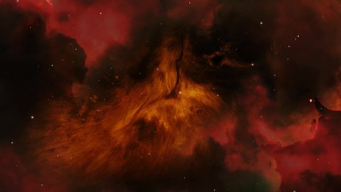 orange nebula clouds in the depths of outer space, background space