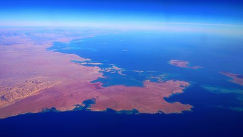 Aerial - Saudi Arabia, Gulf of Aqaba, Tiran island