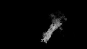 Hot steam venting out from an exhaust located in middle on a dark background shot in 4k from the fume collection shot in 4k - Smoke VFX Video Element.