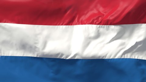 Netherlands flag as background. Holland flag in slow motion animation waving in the wind realistic 4k video. Amsterdam.