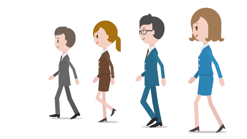 Animation of a walking businessperson