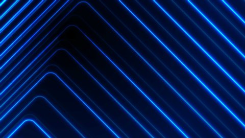 Blue glowing neon lines abstract tech futuristic motion background. Seamless looping. Video animation Ultra HD 4K 