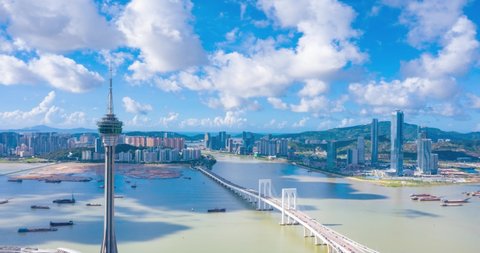 City scenery in the bay area of Zhuhai and Macao, China