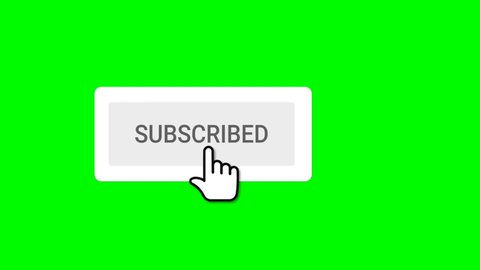 YouTube Subscribe and Bell Hand Tap Animation Full on Green Screen 4k