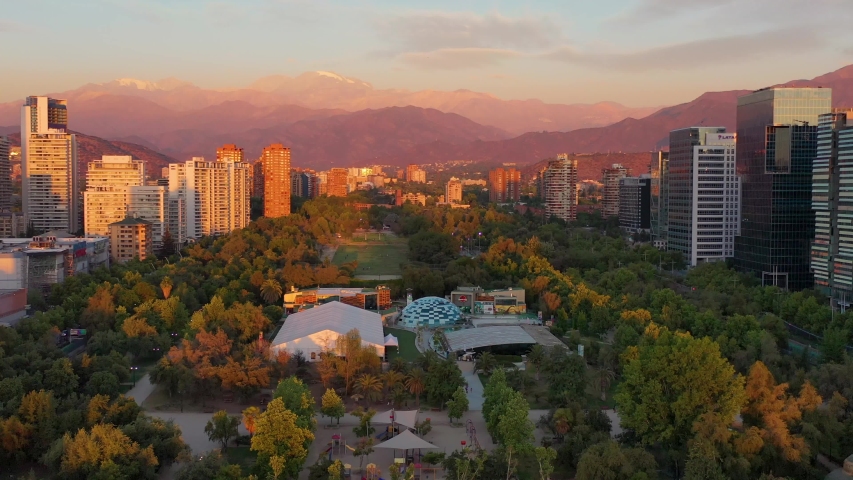 Parque Araucano is a large park in Santiago, Chile. Royalty-Free Stock Footage #1057364731