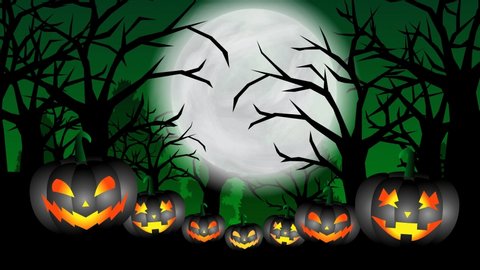 Halloween Background Animation Concept Moon Animated Stock Footage ...