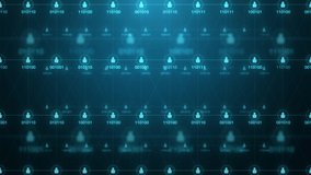 Many user icons, Binary code, Big data, data security concept, Camera dolly in, 4k Resolution. - Powered by Shutterstock - Get 15% off with code: PIKWIZARD15