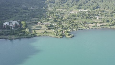 aerial view of nemi lake on the roman vastelli video unedited color d-logm