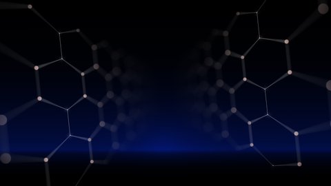 Abstract blue graphene structure, bokeh background infinite loop stock video