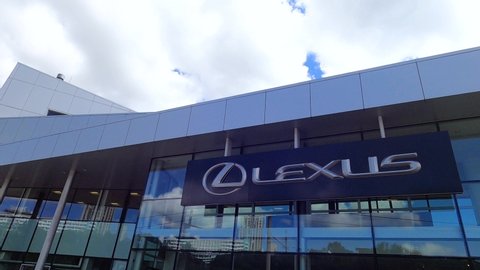 Kyiv, Ukraine - July 29, 2020: A Lexus car dealership at Kyiv, Ukraine on July 29, 2020. Lexus, the luxury division of Japanese automaker Toyota