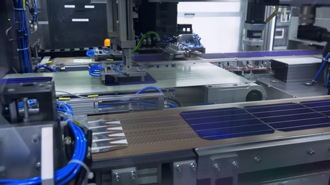 Automatic Solar Cell Tabbing String Machine Stock Footage Video (100% ...