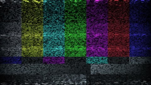 TV Screen With Calibration Colors And Static