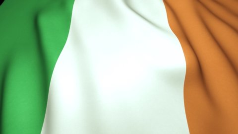 Waving realistic Ireland flag in 4K , loop animation