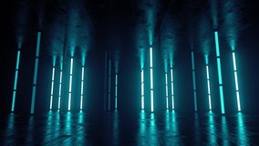3d render of futuristic neon glow scene on reflective floor and ceil with texture. Abstract blue lamps. - Powered by Shutterstock - Get 15% off with code: PIKWIZARD15