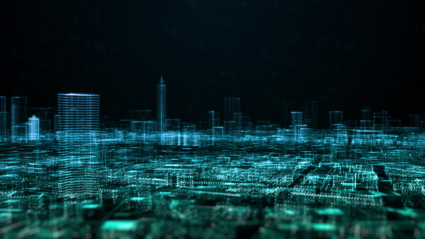 Smart city of cybersecurity digital data of futuristic and technology of the internet and big data of cloud computing using artificial intelligence, 5g connection data analysis background concept. Royalty-Free Stock Footage #1057422754