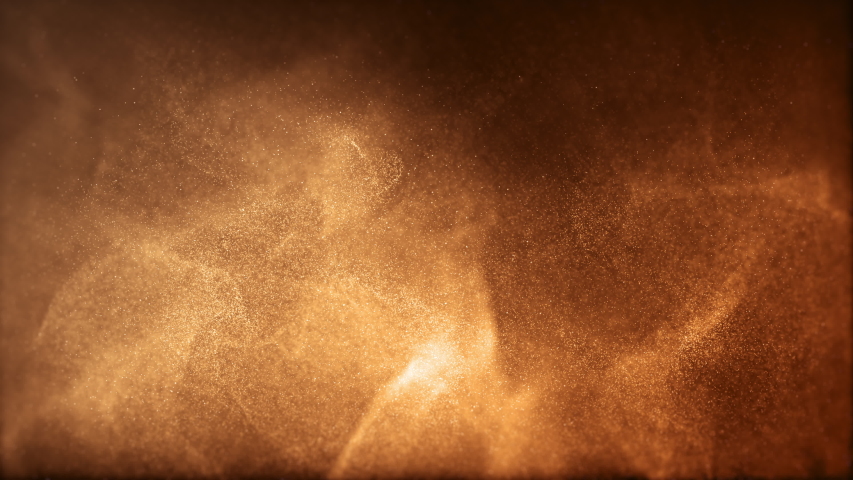 Gold color digital particles wave flow Or diffuse by the wind of the sand. Abstract technology background concept Royalty-Free Stock Footage #1057422760