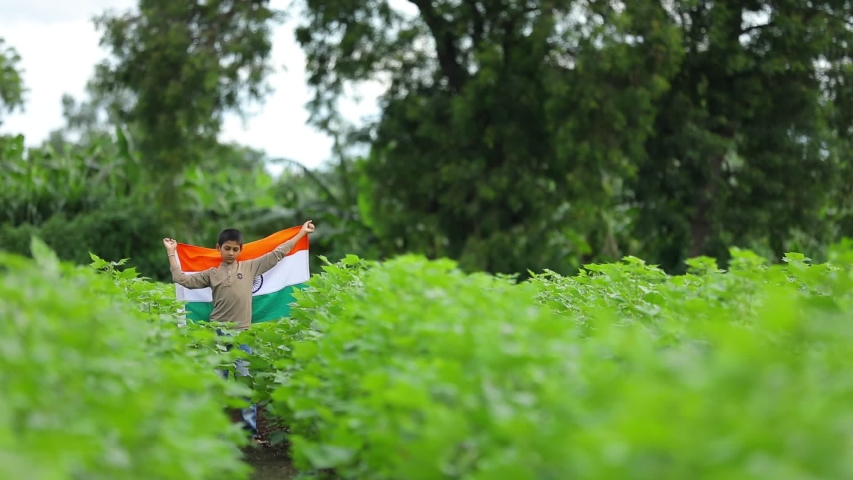 Indian child celebrating Independence or Republic day of India