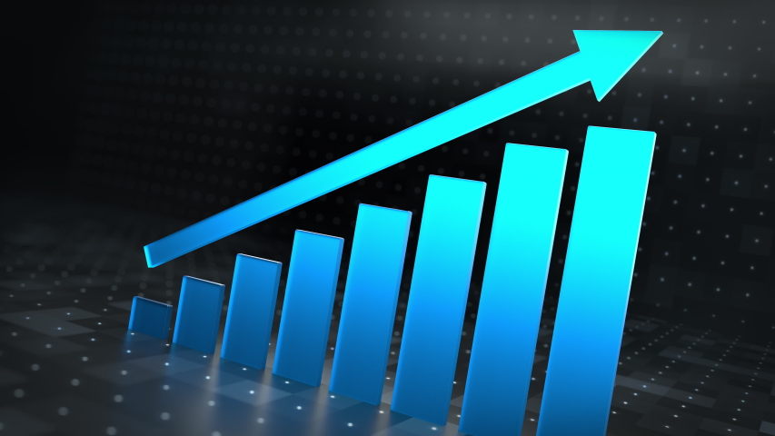 Successful Growth Modern Blue Graph. Abstraction Illustration Business 3d Animation. Contemporary Finance Concept Background. Close-up Chart of Corporate Company Income Rise After Covid-19 Pandemic 4k Royalty-Free Stock Footage #1057432252