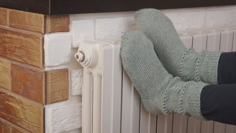 Warm socks on the radiator.