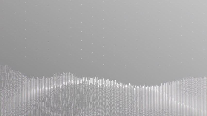 A light blue background with equalizer effect of jumping waves and dots on the bottom side from the Canvas collection - Loopable Background Video Element.
