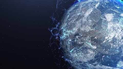 An abstract networking concept. Global digital connections. Elements of this image furnished by NASA