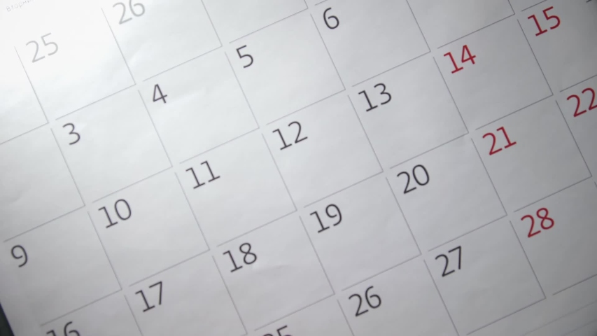 Calendar note in case of quarantine