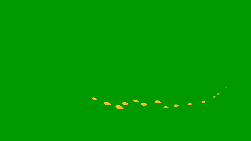 Animated autumn orange leaves fly from left to right. Golden autumn. A wave of flying leaves isolated on green background. | Shutterstock HD Video #1057495282