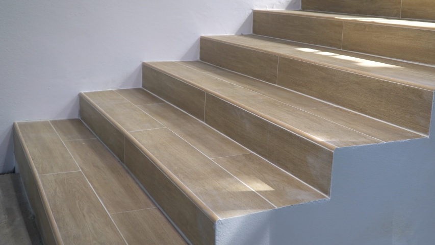 Adult man slip and falling down stair