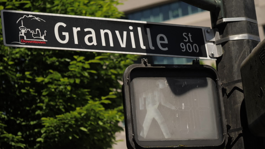 Granville St crosswalk in Vancouver, British Crosswalk.
