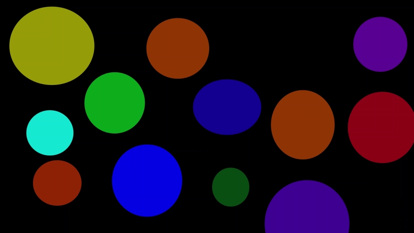 An abstract animation of multicolored dots in motion.